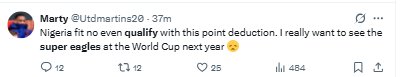See what Nigerian football fans are saying about qualification for the World Cup after South Africa had 3 points deducted by FIFA.