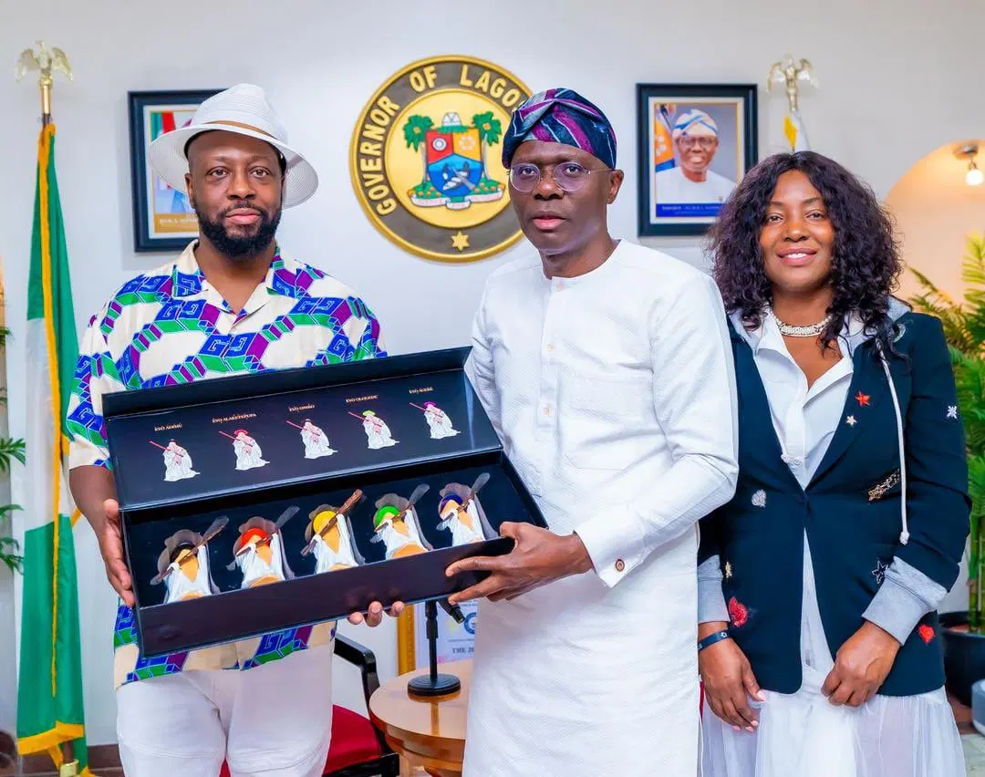 Photos: Sanwo-Olu welcomes Wyclef Jean, Miss Earth queens to Lagos House