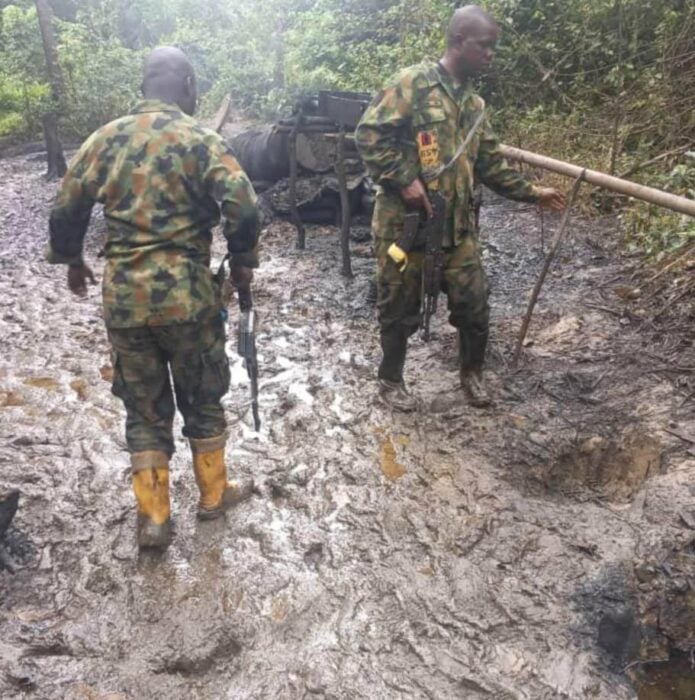 PICTORIAL: Army Deactivates Illegal Refineries In Rivers