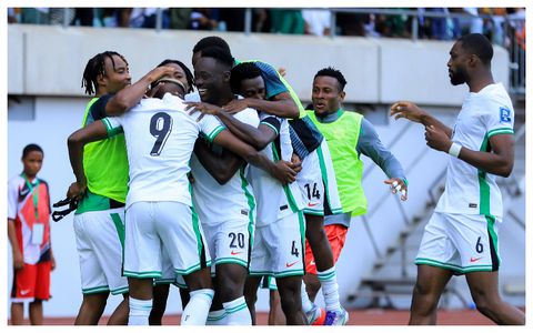 Super Eagles players celebrating