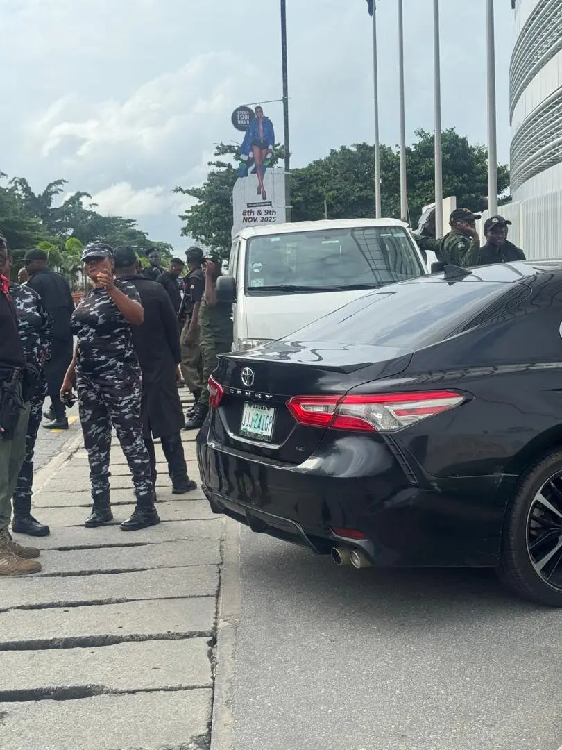 Security officials at the sealed Nestoil headquarters