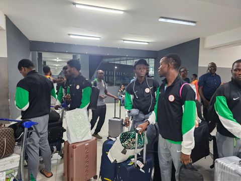 Flying Eagles received as they arrive in Nigeria following a 4-0 loss to Argentina at the U-20 FIFA World Cup.