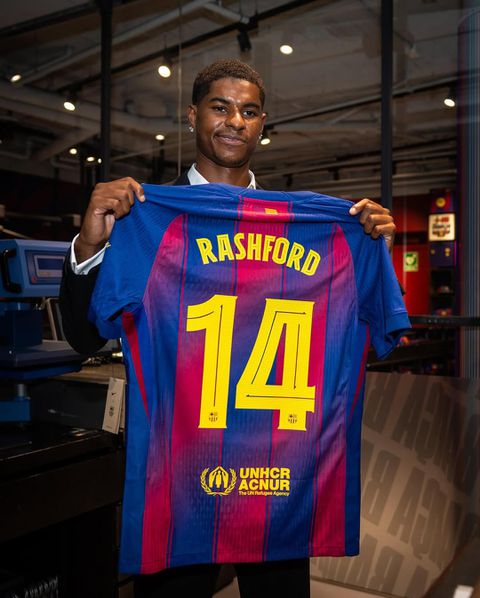 Marcus Rashford in Barcelona kit