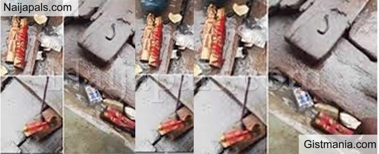 Nigerian Lady Shares Strange Discovery of Carved Wooden Effigy Washed Up by Floodwaters (VID)