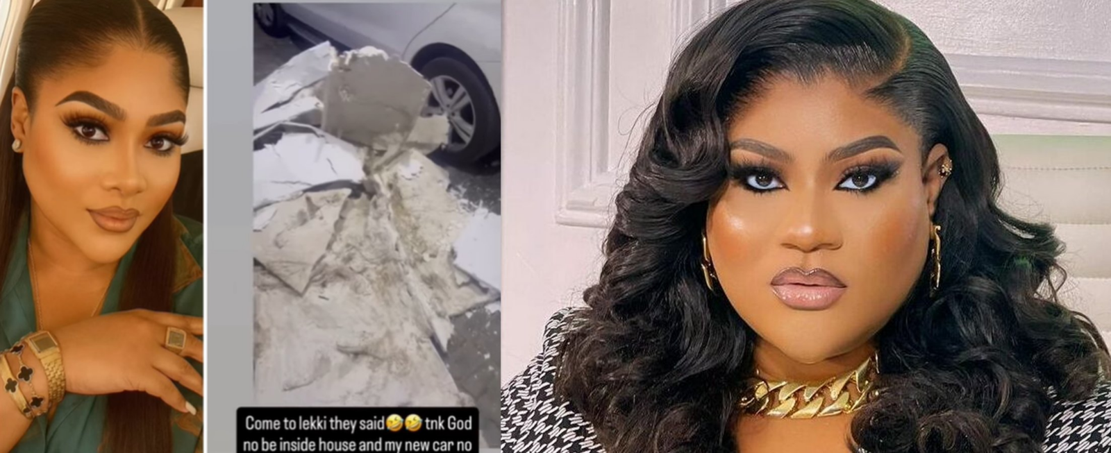 Nkechi Blessing Laments as POP Ceiling in Her Lekki Home Collapses The 2nd Time in 2 Months