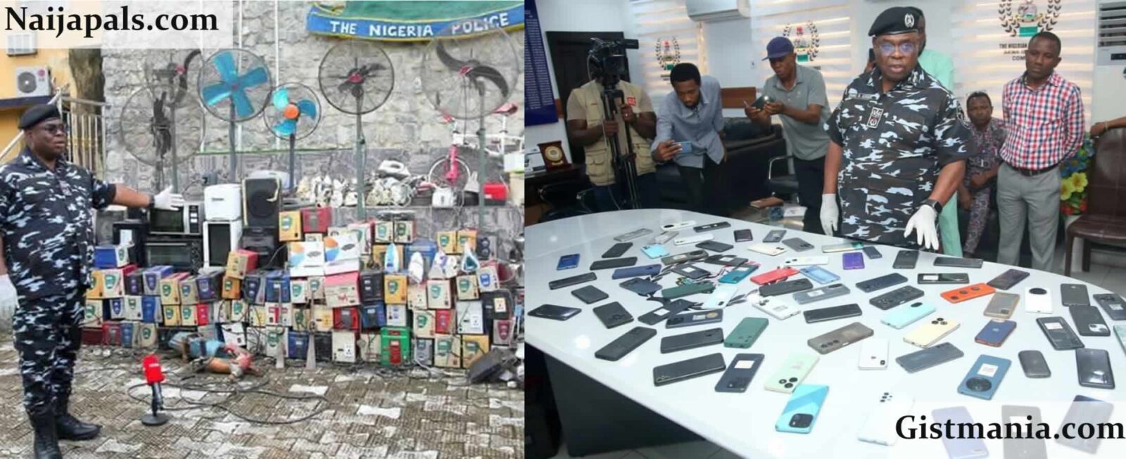 Police Bust Tricycle Robbery Gang in Uyo, Recover 72 Stolen Phones And Household Items (Photos)