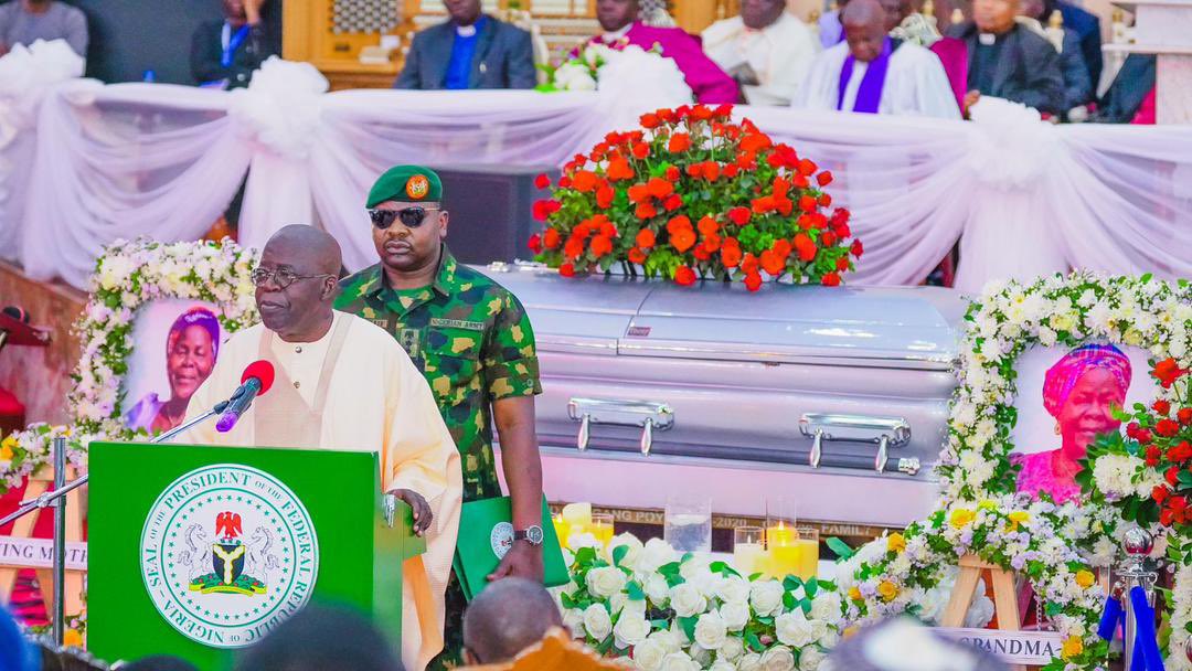 Tinubu preaches love, unity at Mama Lydia's funeral in Jos