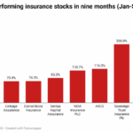 Top 10 most performing insurance stocks in nine months