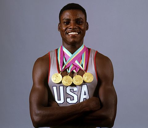 Carl Lewis sprinting legend