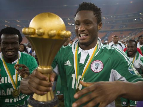 Mikel Obi with AFCON trophy