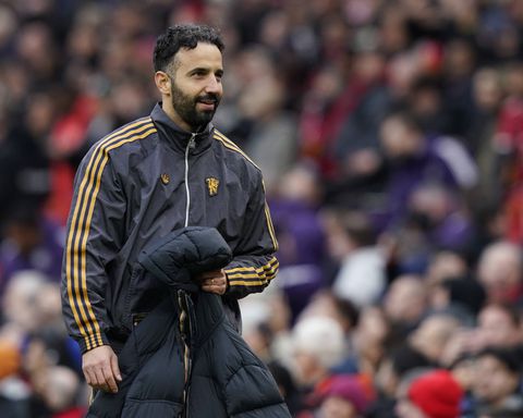 Man United boss Amorim looking happy after Liverpool win || Imago