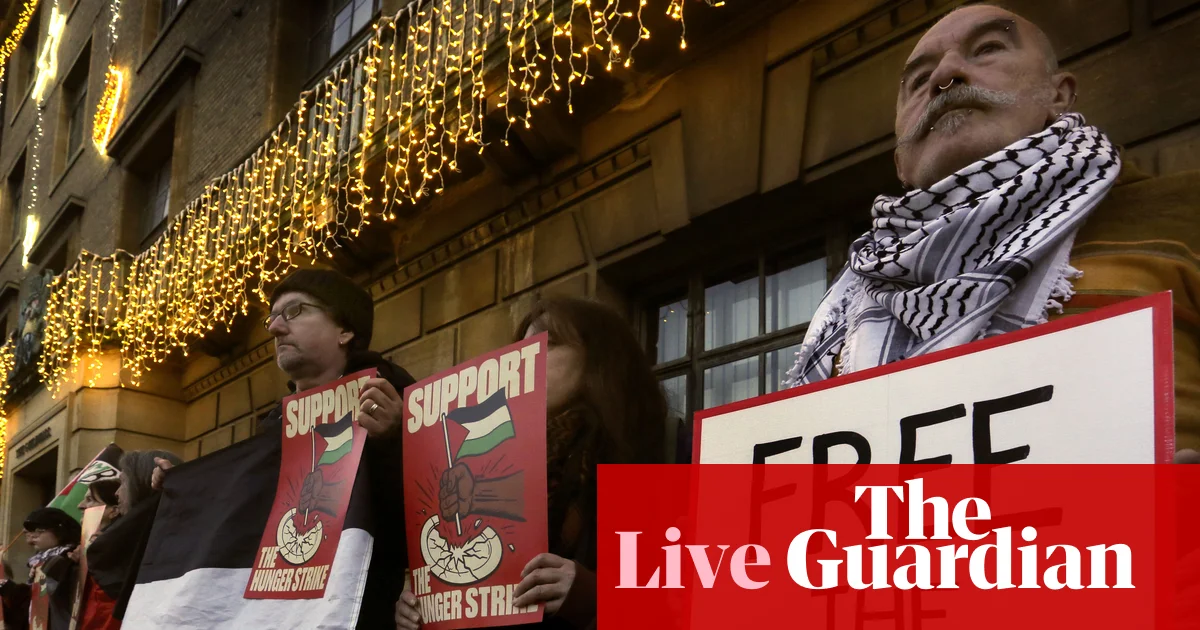 Minister rejects Corbyn’s plea for meeting over Palestine Action hunger strikers – UK politics live