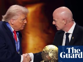 Trump awarded inaugural Fifa peace prize at World Cup draw in Washington