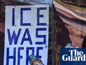 ‘The holy family is in hiding’: nativity scenes at US churches push back on ICE